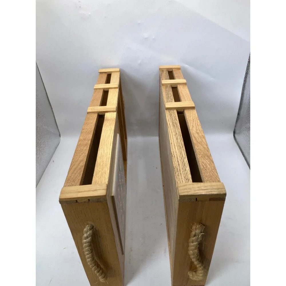 Wooden Bedside Table Drawer Organizer Set with‎ Ceramic Tile Top